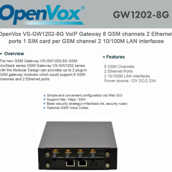 Passerelle GSM OpenVox VS-GW1202 V2, SMS To Mail – Image 4